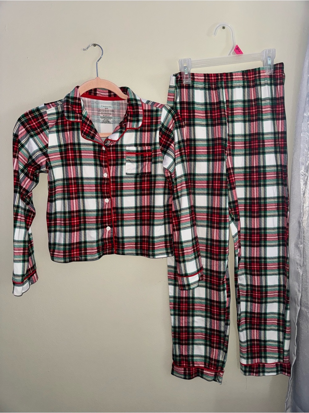 Tahari Kids Plaid Pajama Set - Red, Green & White